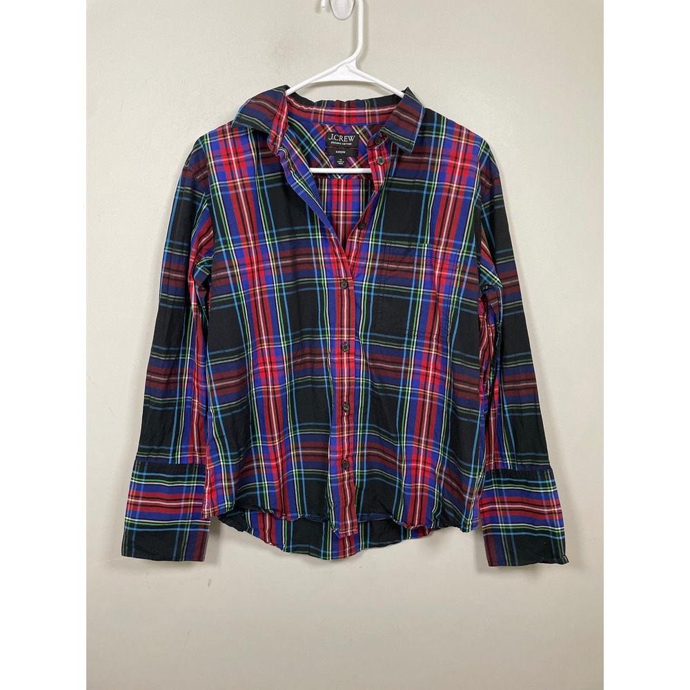 J.Crew Garcon Classic Shirt in Stewart Tartan‎ Cotton Poplin Size 10